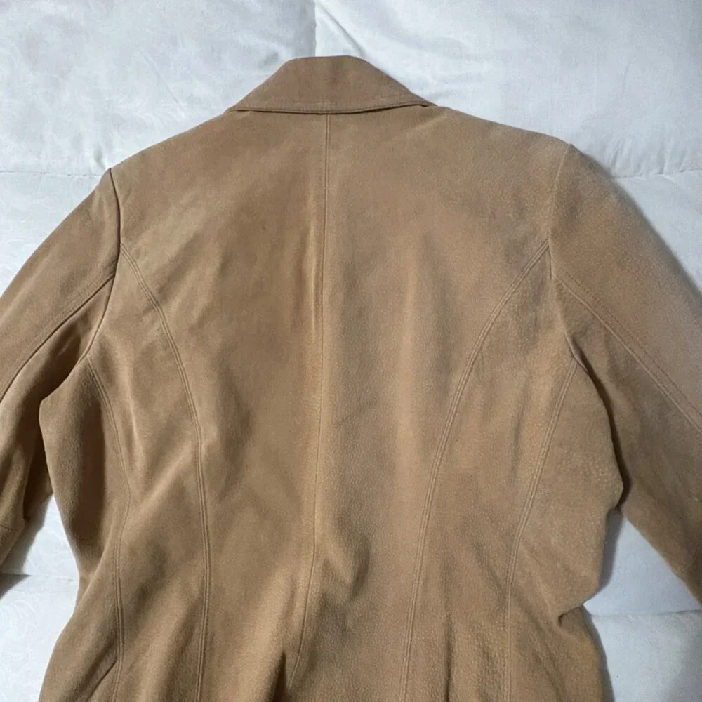 VTG Siena Womens Tan Suede Leather Jacket Full-Zip Collared 1990s Vintage L - Picture 5 of 12